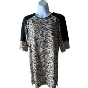 French Connection Sahara Wave Shift Dress Womens 4 Textured Back Zip Casual